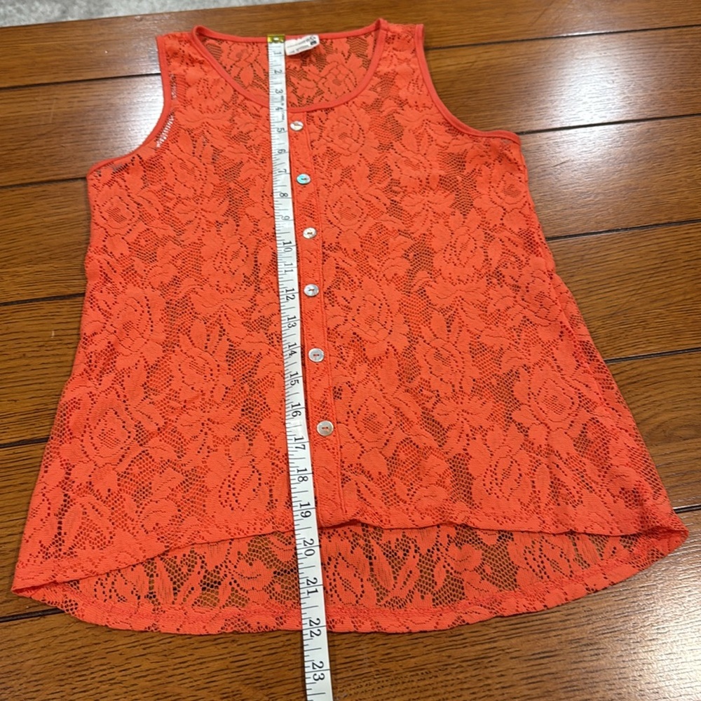 Full Tilt Coral Lace Sleeveless Top - Picture 6 of 6